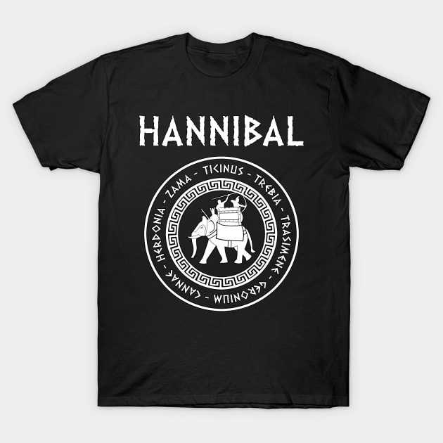 Hannibal Barca 2nd Punic War Battles War Elephant Symbol T-Shirt by AgemaApparel